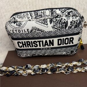 Dior Monochrome Patterned Cosmetic Bag
